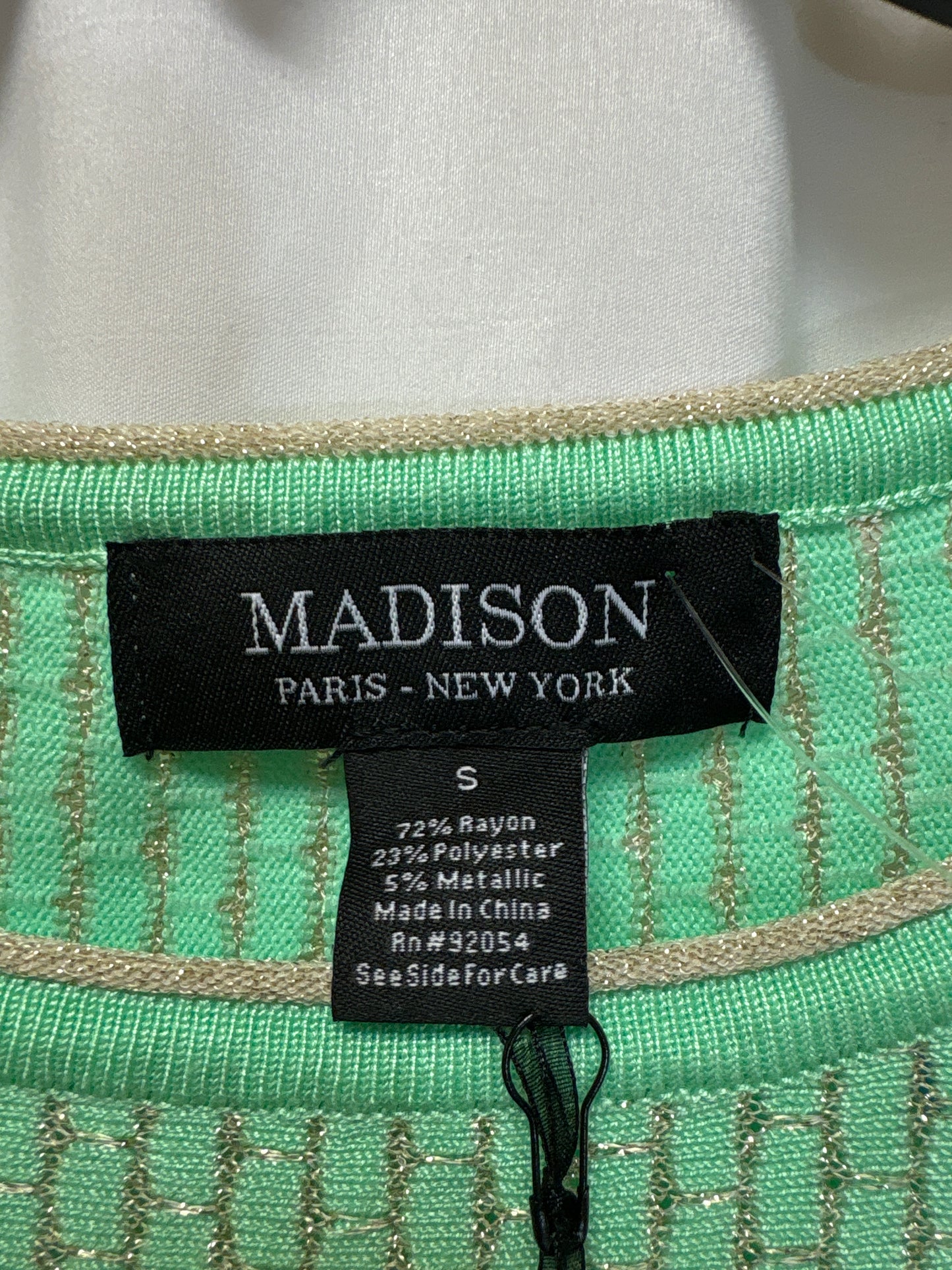 Top 3/4 Sleeve By Madison In Green, Size: S