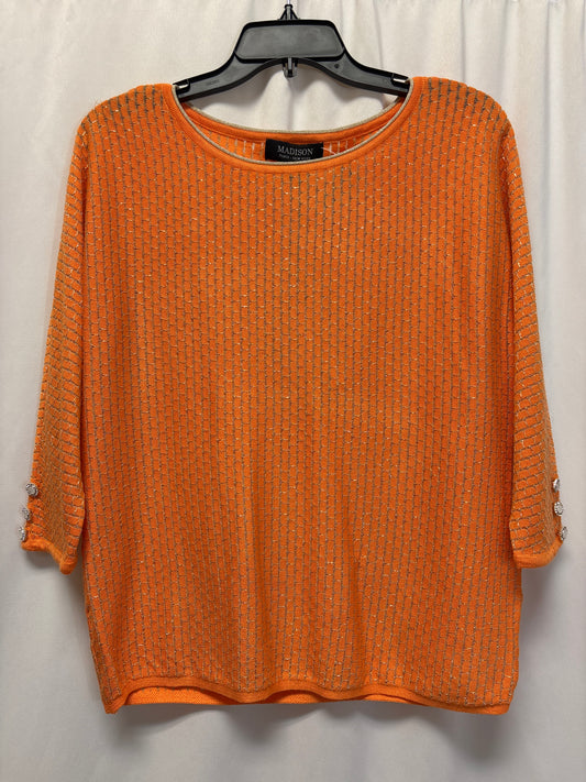 Top 3/4 Sleeve By Madison In Orange, Size: S