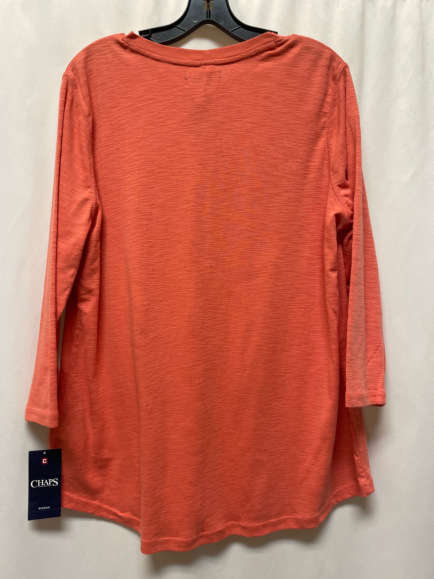 Top Long Sleeve By Chaps In Orange, Size: 1x