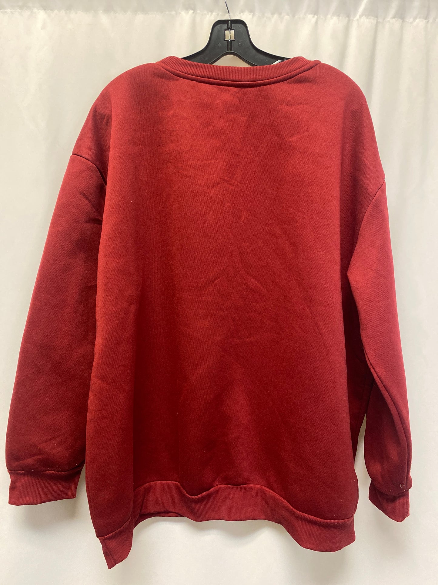 Sweatshirt Crewneck By Shein In Maroon, Size: 4x