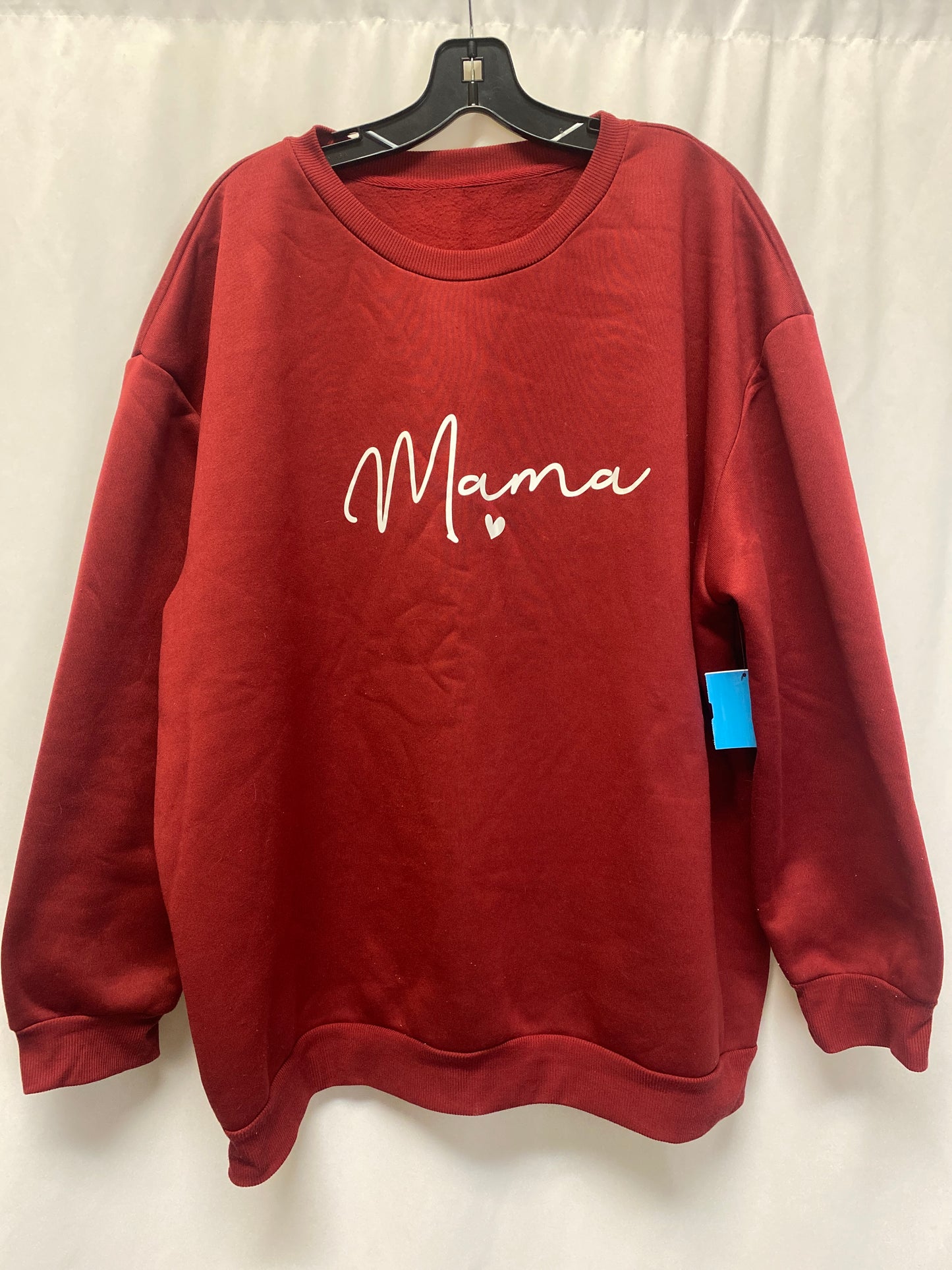 Sweatshirt Crewneck By Shein In Maroon, Size: 4x