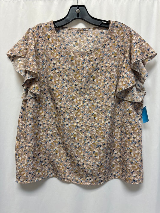 Top Short Sleeve By Cmf In Beige, Size: Xl