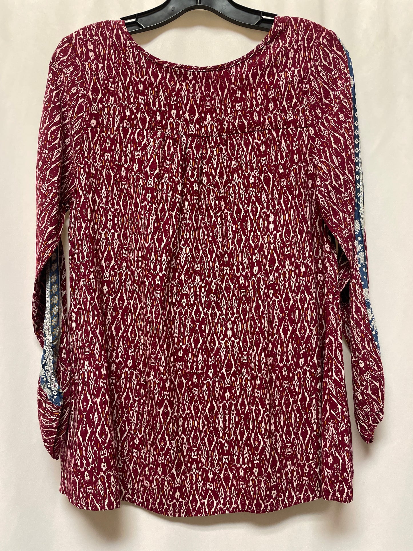 Top Long Sleeve By Kori America In Maroon, Size: S