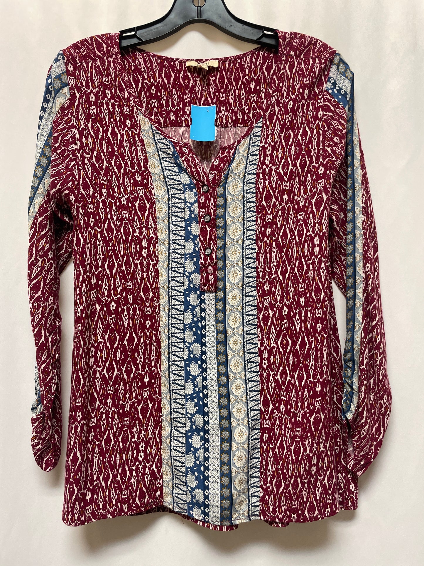 Top Long Sleeve By Kori America In Maroon, Size: S