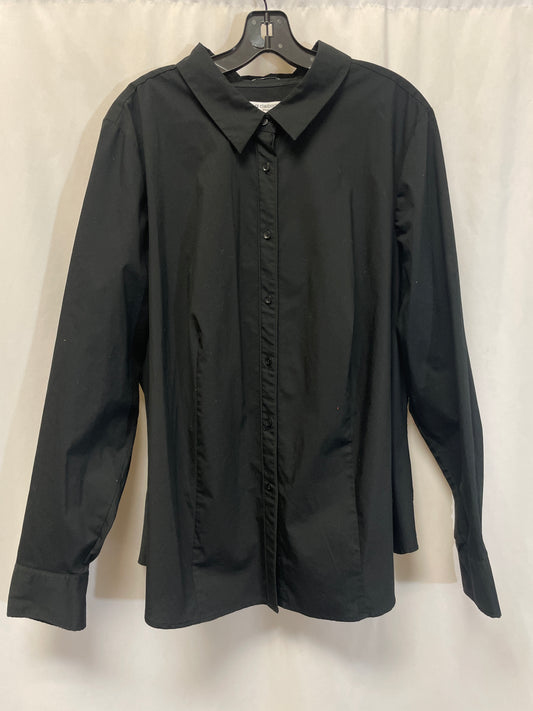 Top Long Sleeve By Liz Claiborne In Black, Size: 3x