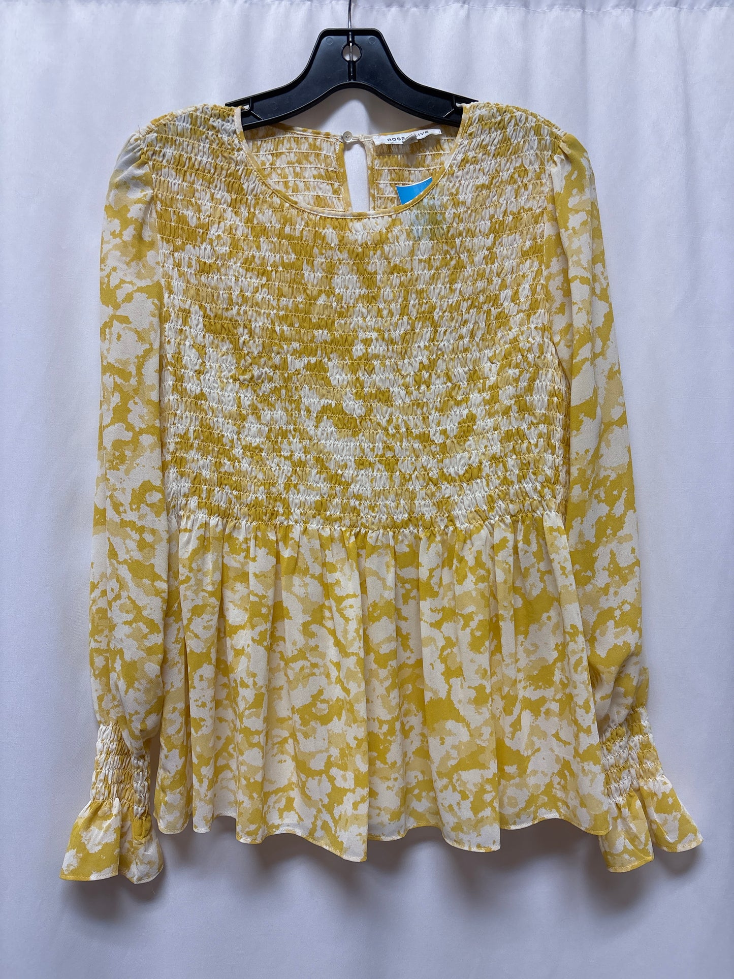 Top Long Sleeve By Rose And Olive In Yellow, Size: M