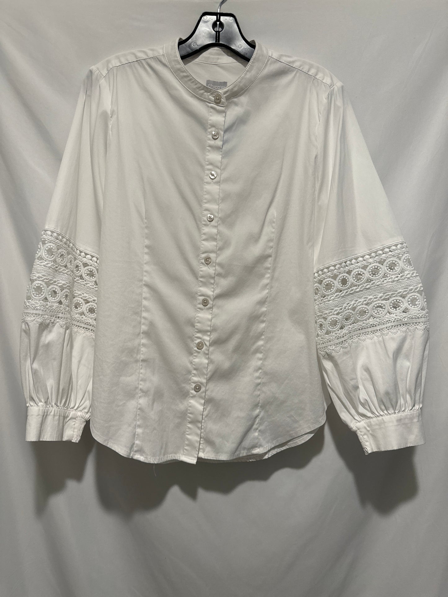 Top Long Sleeve By Chicos In White, Size: S