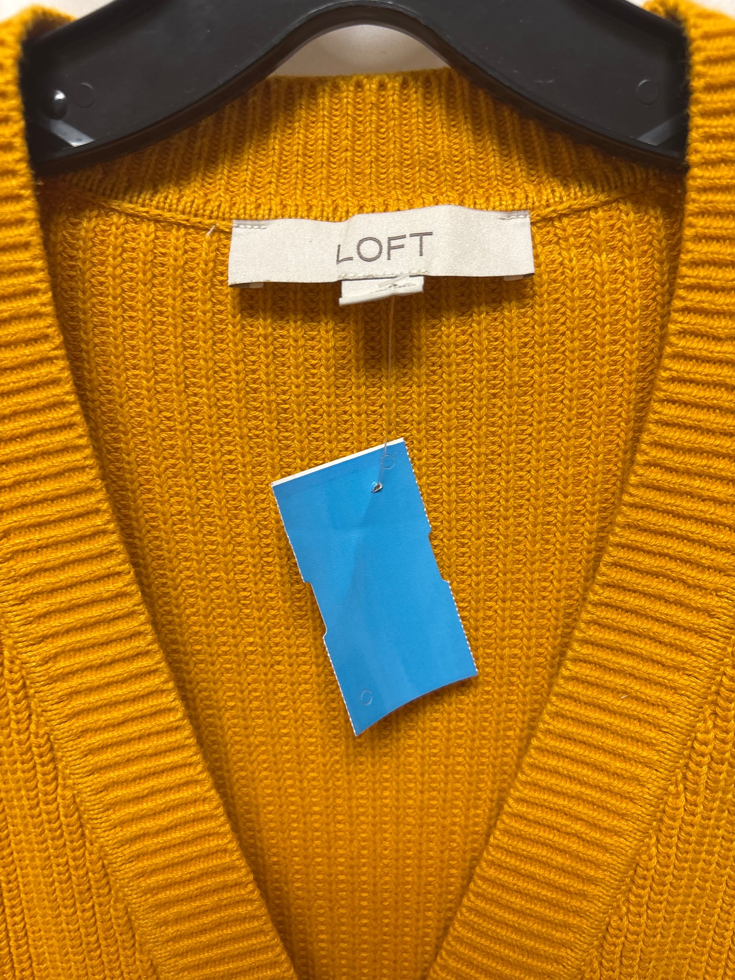 Sweater Cardigan By Loft In Yellow, Size: S