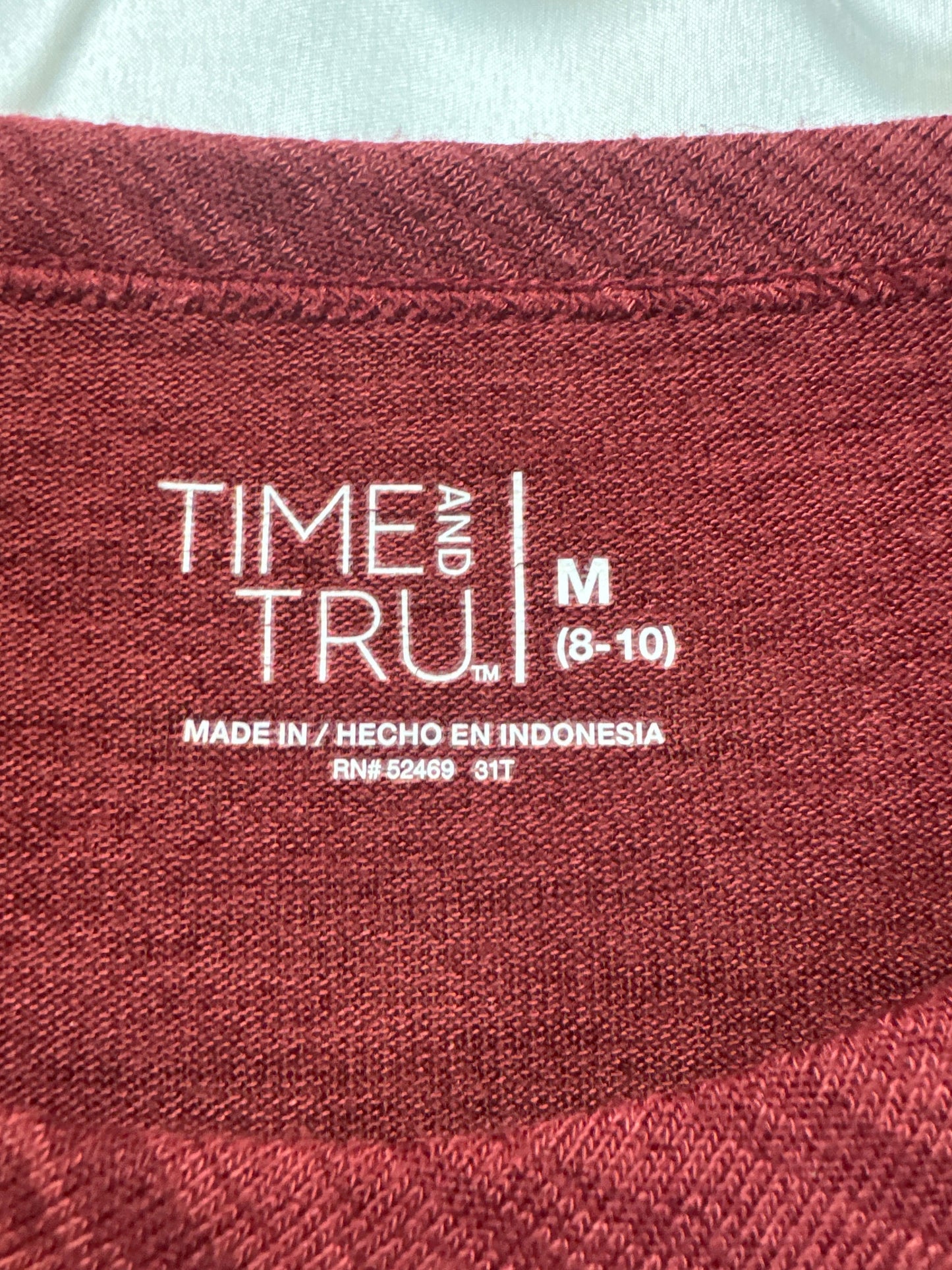 Top Long Sleeve By Time And Tru In Red, Size: M